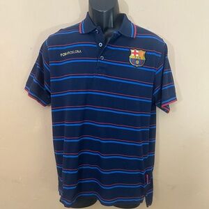 FC Barca Barcelona Soccer Polo Medium AUTHENTIC gently worn Cotton blend
